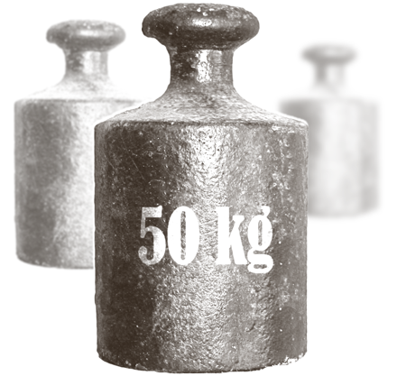 A weight of 50 kg